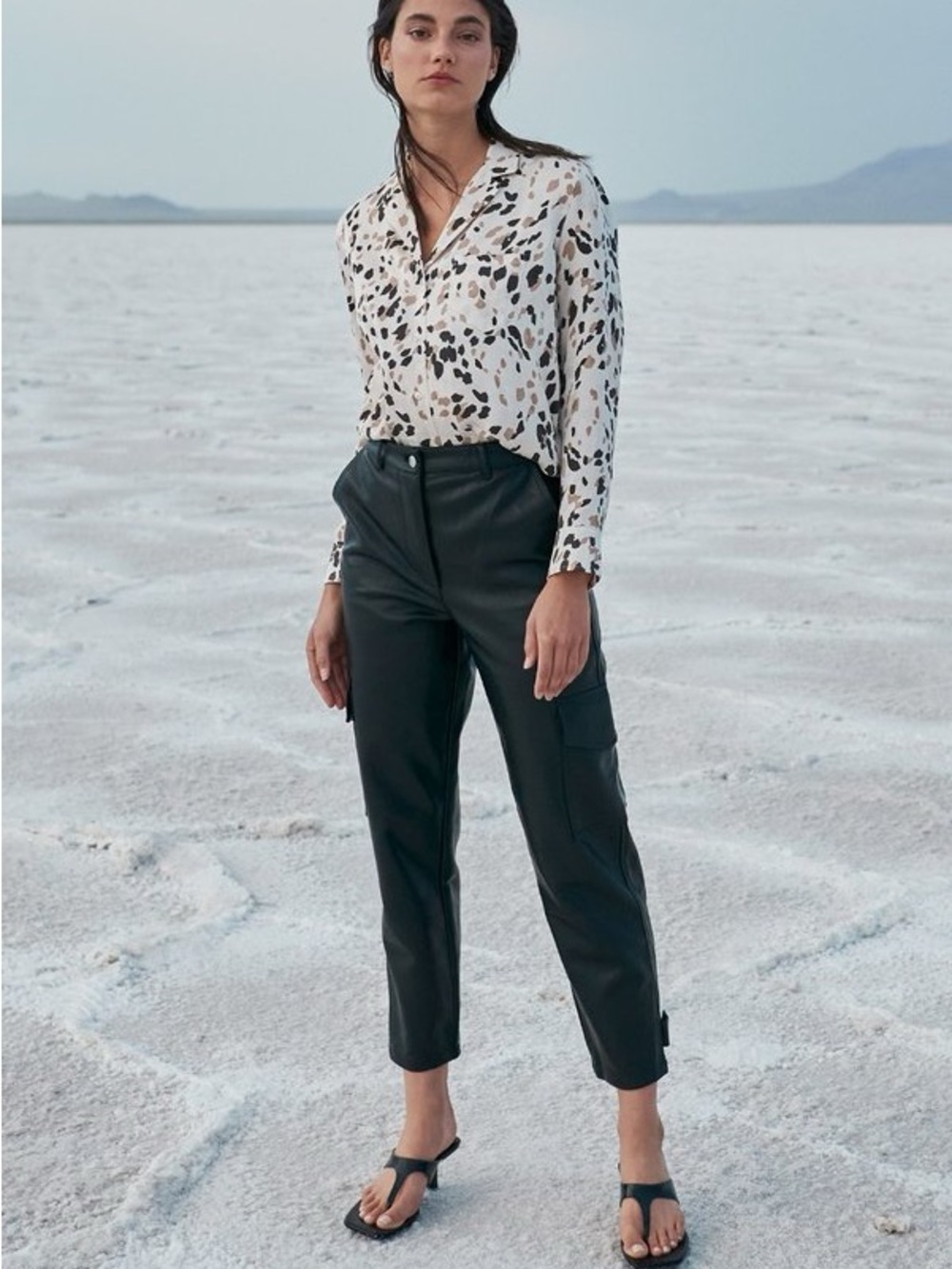 Rails White Animal-Print Button-Down Blouse - Picture 1 of 11